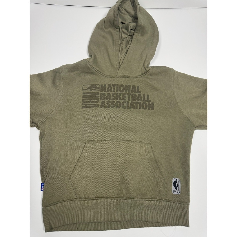 NBA National Basketball Association Hoodie Boys 7 Olive Green Graphic Print